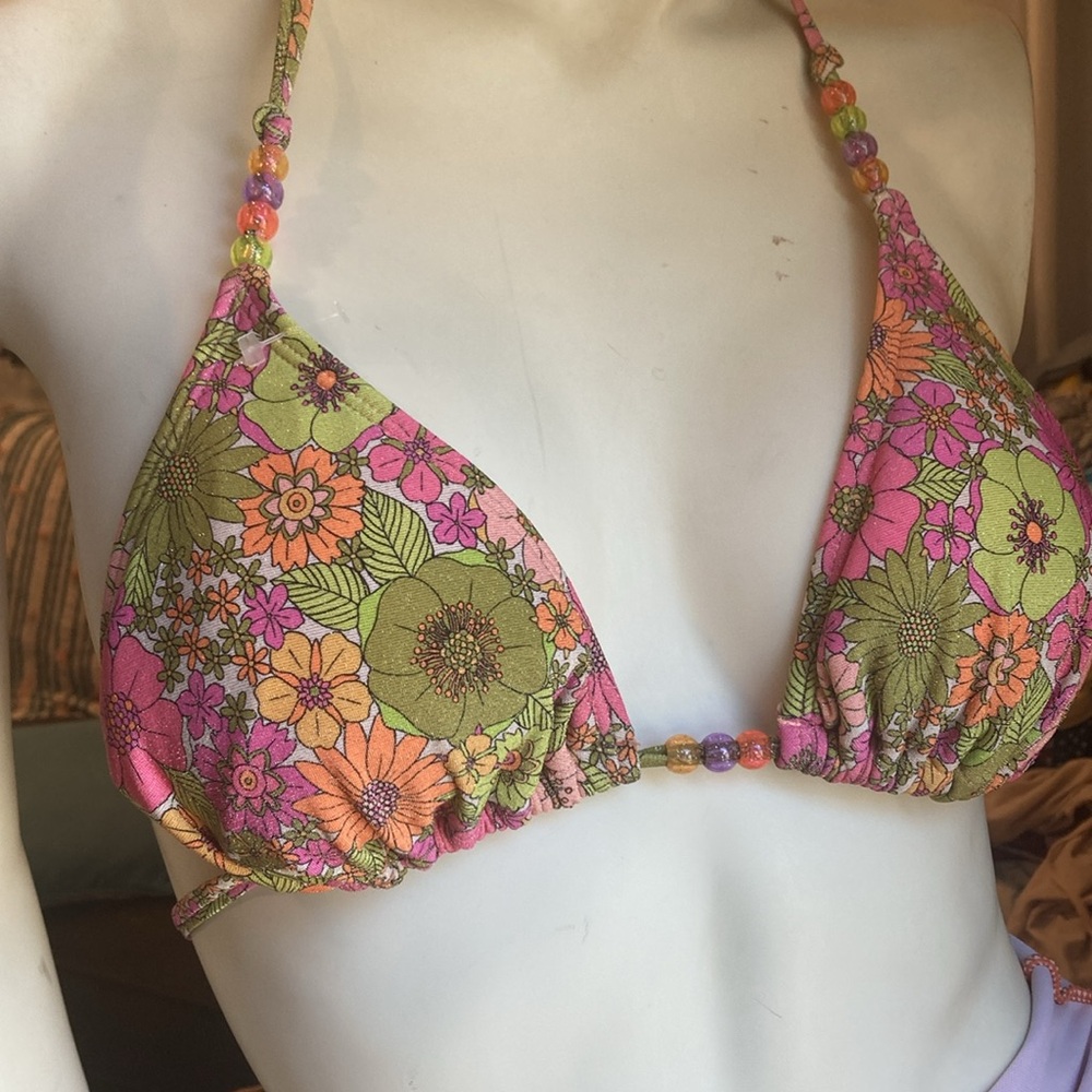 Wild fable bikini set NEW , floral shimmer sexy  skimpy  small meduim